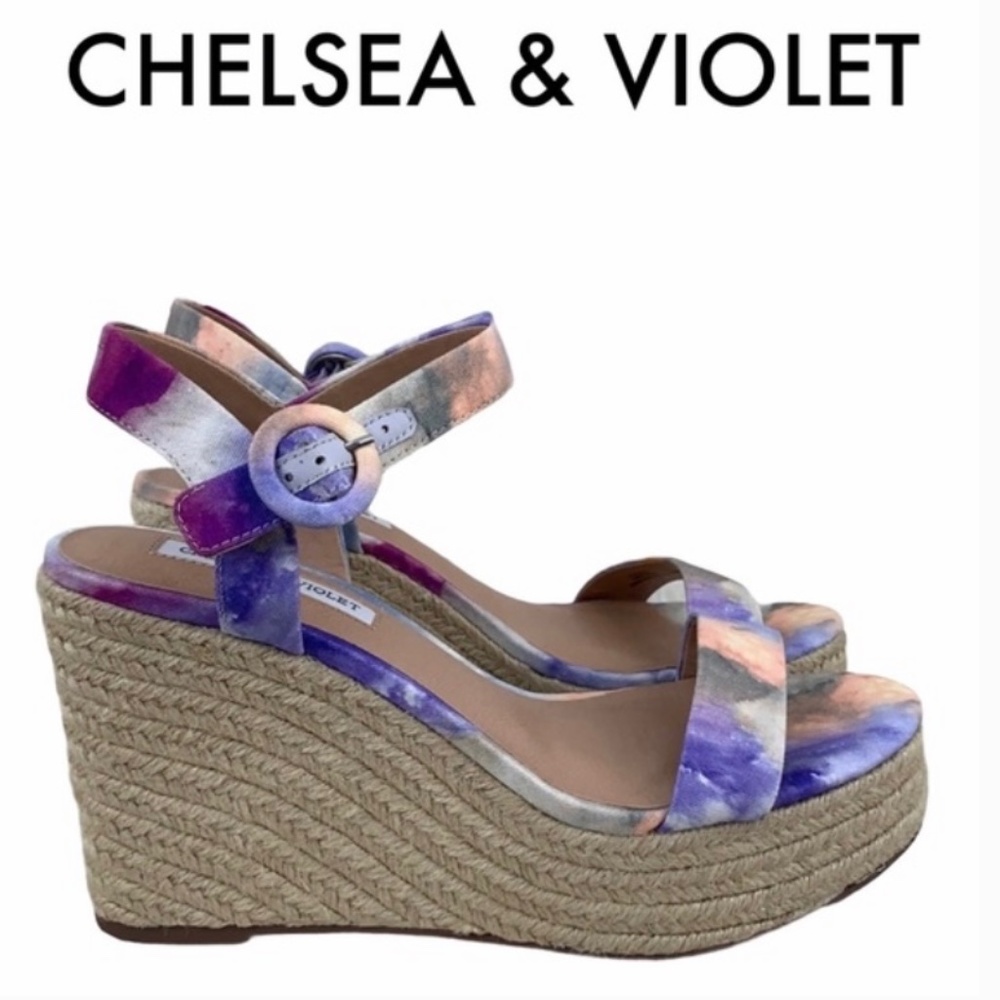 CHELSEA & VIOLET TIE DYE PLATFORM SANDALS  SIZE  8